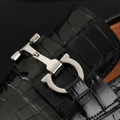 Crocodile skin men's leather shoes genuine leather high quality English style casual business formal suit shoes