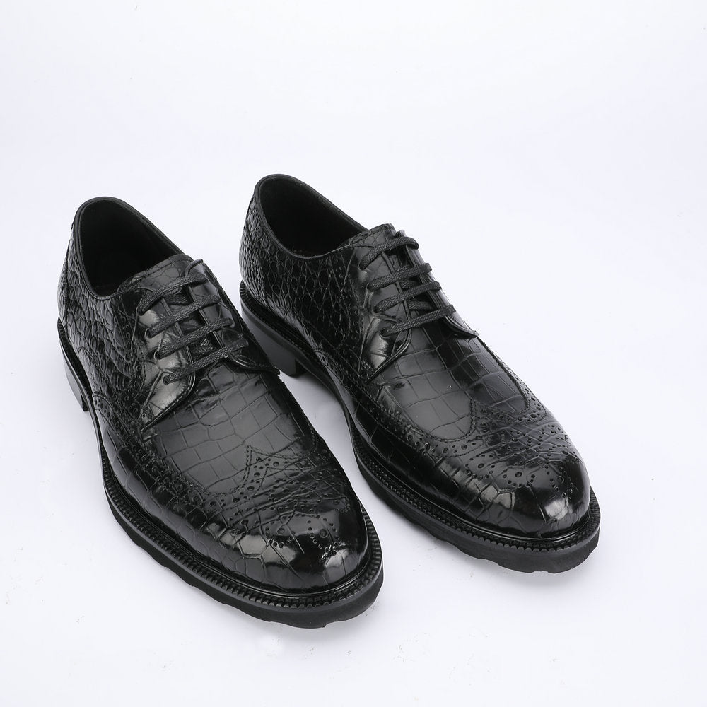 New Men's Leather Shoes Crocodile Belly Skin Genuine Leather Breathable Business Suit Shoes 
