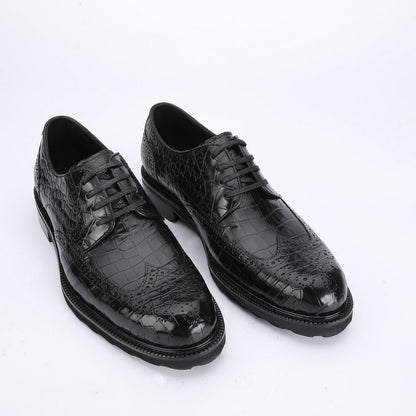 New Men's Leather Shoes Crocodile Belly Skin Genuine Leather Breathable Business Suit Shoes 