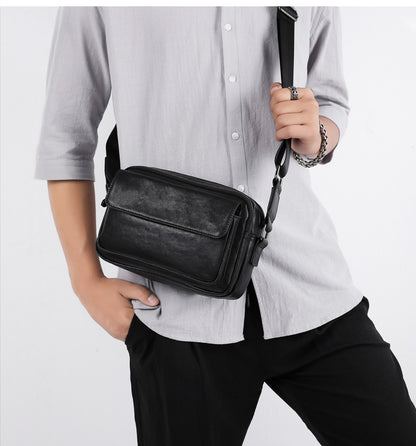 Men's Shoulder Bag Made of Cowhide Genuine Leather High Quality Business Casual Crossbody Bag 