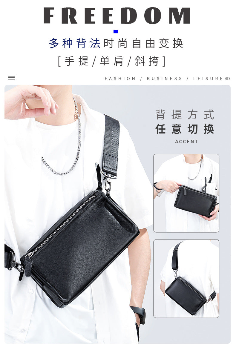 Men's Shoulder Bag Made of Genuine Cowhide Leather High Quality Men's Crossbody Bag Handbag 
