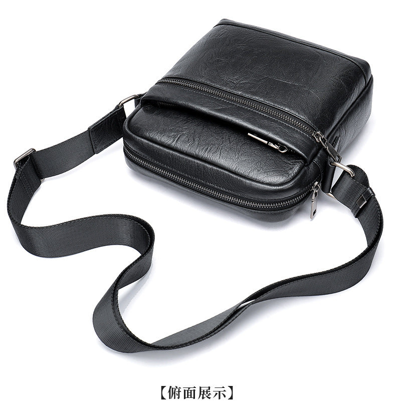 Men's shoulder bag, genuine cowhide leather, business commuting style, crossbody bag for men 