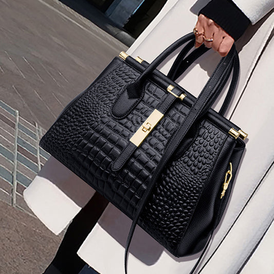 Genuine leather women's tote bag Stylish cowhide handbag Women's shoulder bag Goes with anything