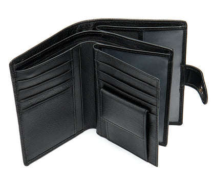 Men's wallet cowhide texture lychee pattern card holder business wallet for men 
