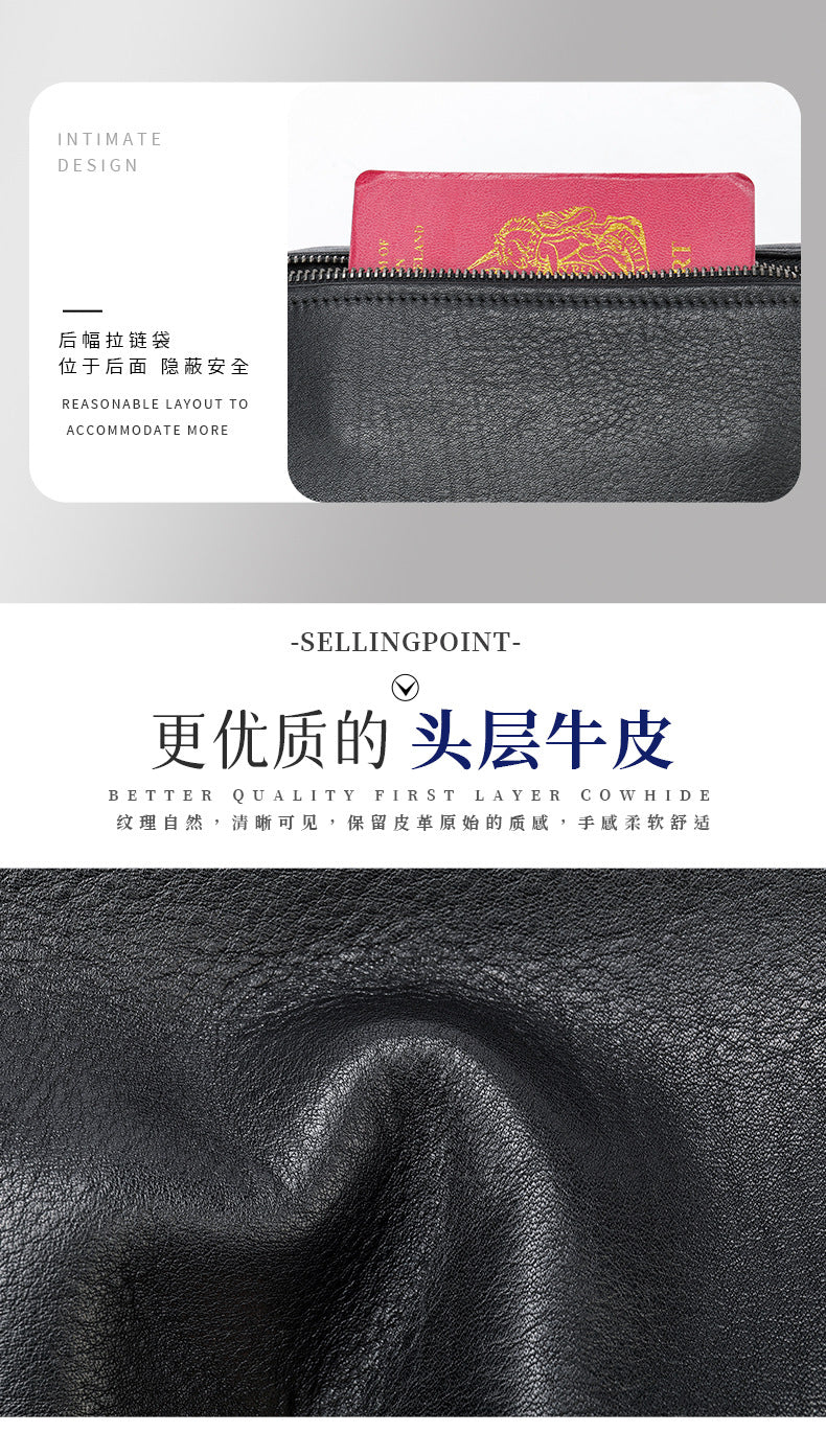 Men's Shoulder Bag Made of Genuine Cowhide Leather High Quality Men's Crossbody Bag Handbag 