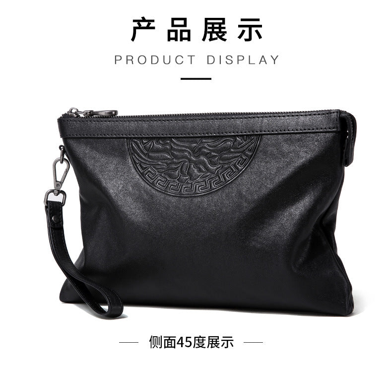 Men's Handbag Cow Leather Large Capacity Business Casual Fashion Men's Bag 