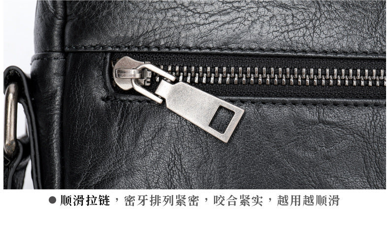 Men's shoulder bag, genuine cowhide leather, business commuting style, crossbody bag for men 
