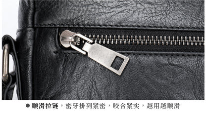 Men's shoulder bag, genuine cowhide leather, business commuting style, crossbody bag for men 