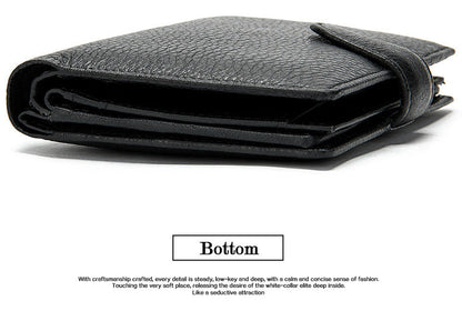 Men's wallet cowhide texture lychee pattern card holder business wallet for men 