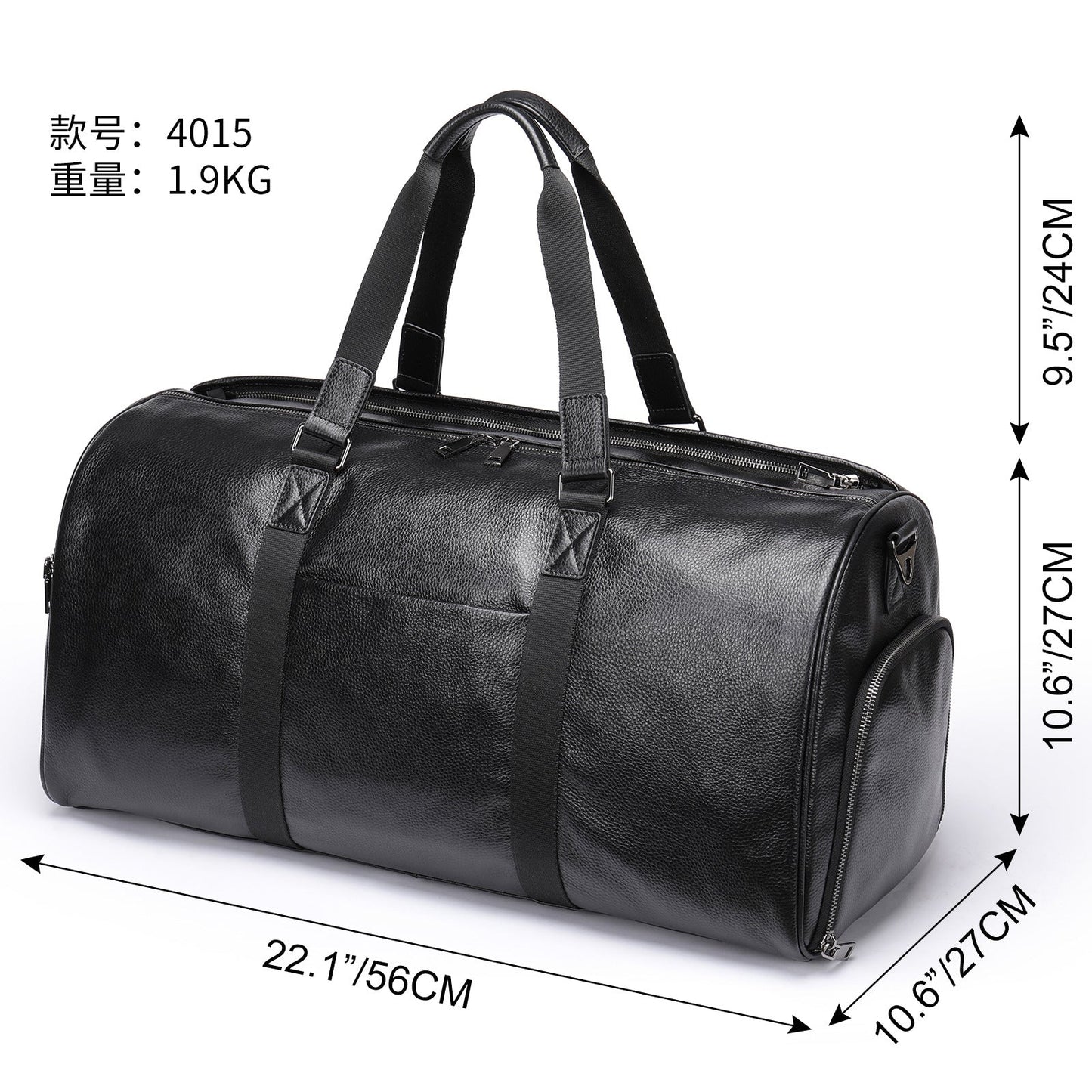 Men's travel bag Dry and wet separation cowhide genuine leather short distance business trip handbag handbag fitness travel bag large capacity men's luggage bag 