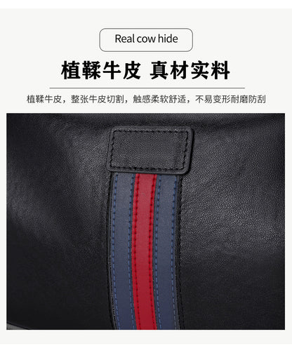Men's Shoulder Bag Genuine Cowhide Leather Fashion Casual Commuting Crossbody Bag for Men 