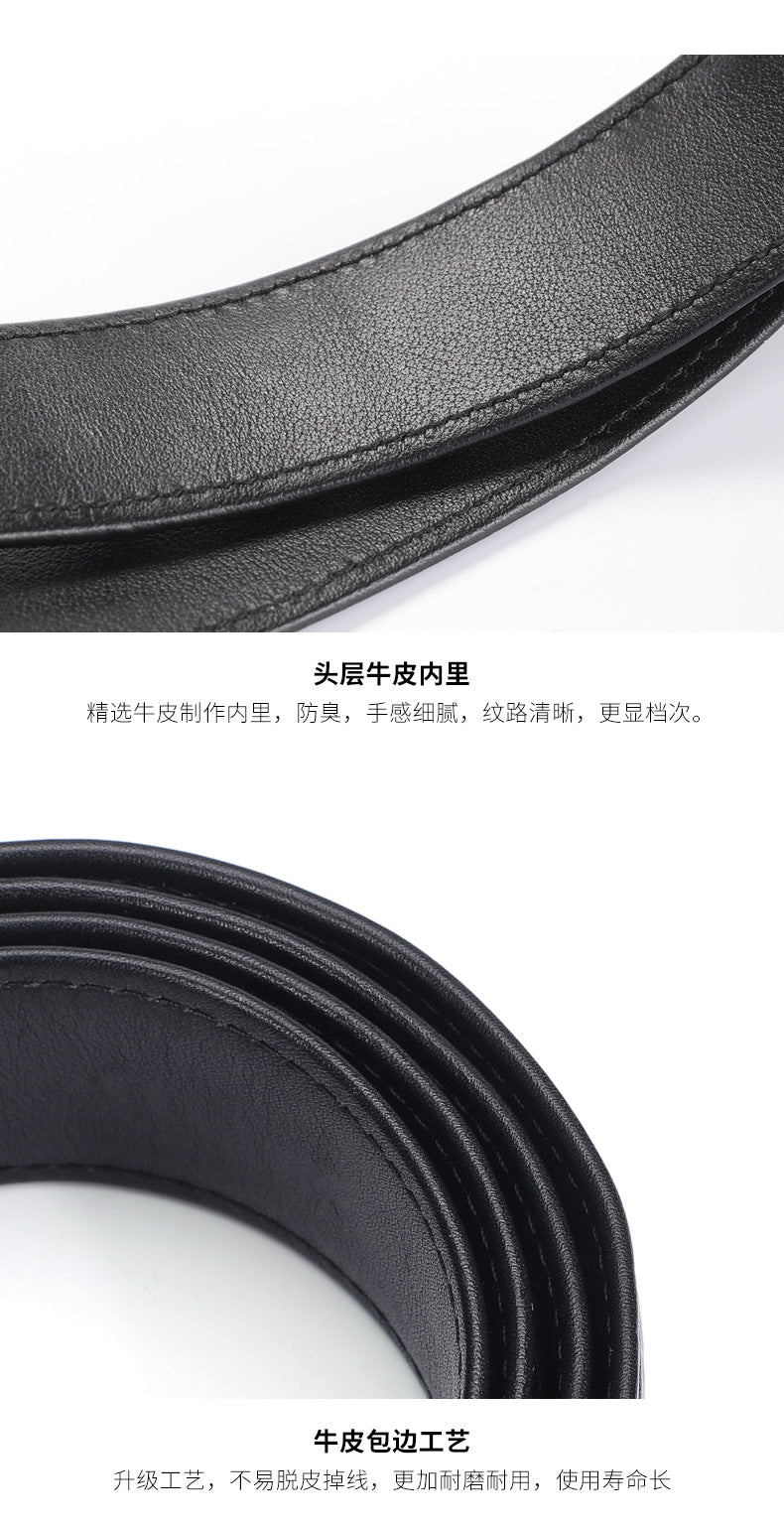 New Men's Belt Crocodile Skin Genuine Leather Unjointed Fashion Casual Men's Belt 
