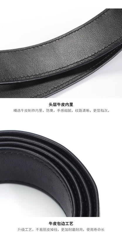 New Men's Belt Crocodile Skin Genuine Leather Unjointed Fashion Casual Men's Belt 