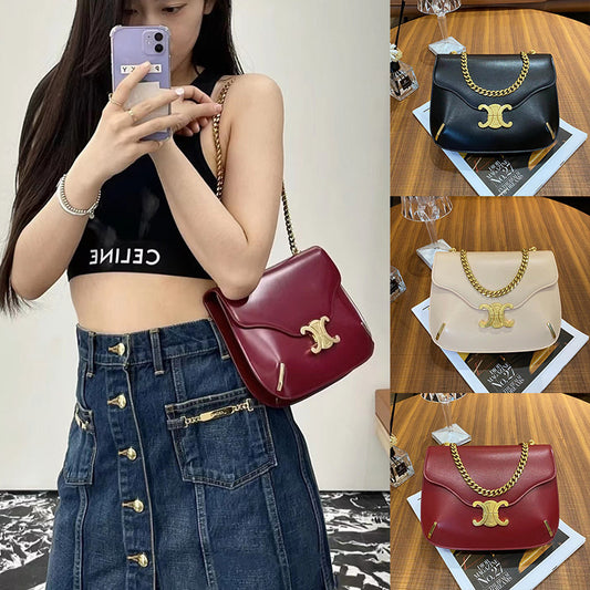 Genuine leather chain bag armpit bag cowhide ladies large capacity shoulder bag fashion