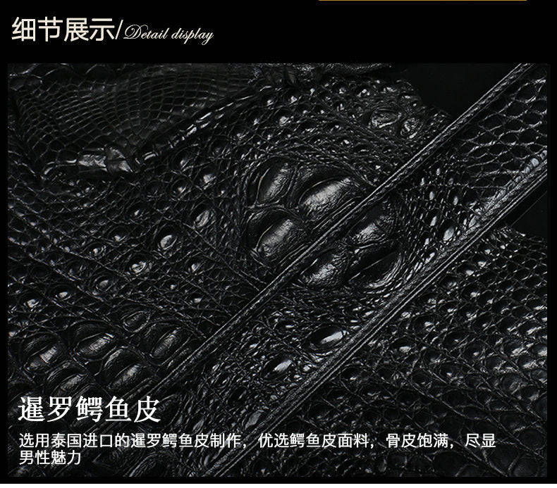 Siamese Crocodile Skin Genuine Leather Men's Belt Automatic Buckle Fashion Casual Business High Quality Men's Belt 