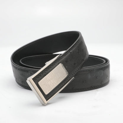 Men's Belt Automatic Buckle Ostrich Skin Genuine Leather Business Casual Men Belt 