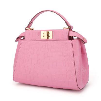 Siamese Crocodile Skin Women's Bag Luxury Bag Kitten Bag Genuine Leather Handbag Shoulder Bag