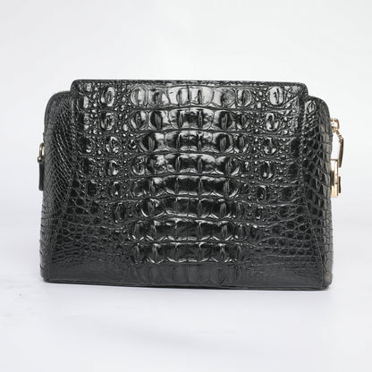 Crocodile Skin Genuine Leather Handbag Security Lock Business Casual Outdoor Conference Men's Bag 
