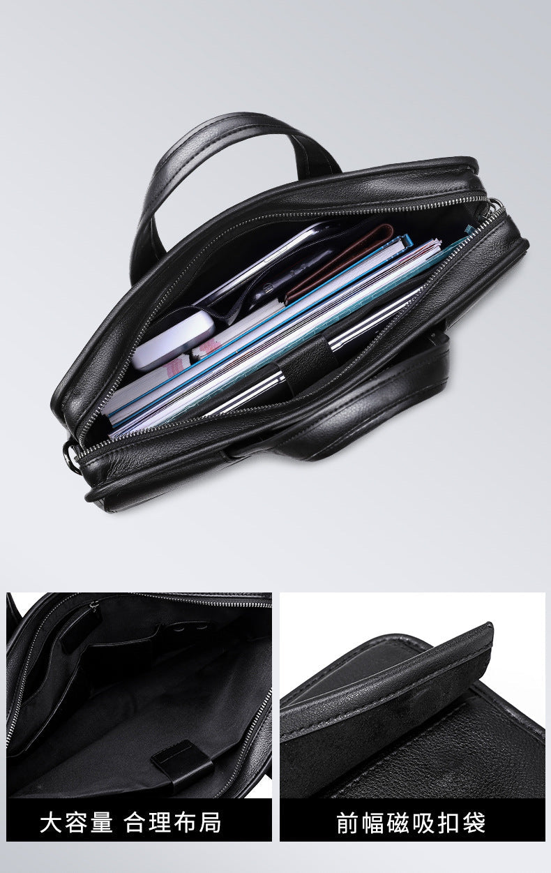 Men's handbag genuine cowhide leather computer bag business briefcase 