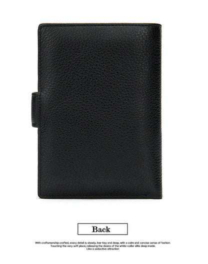 Men's wallet cowhide texture lychee pattern card holder business wallet for men 
