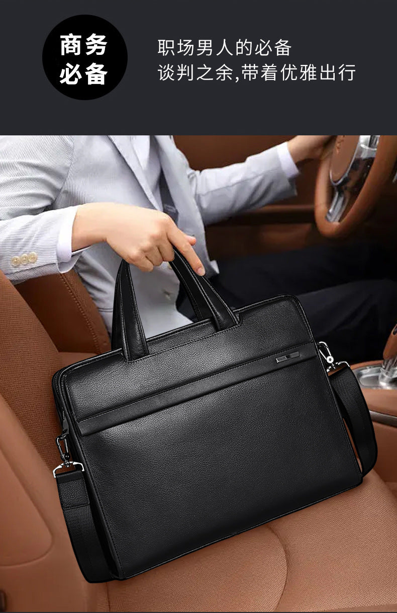 Men's handbag genuine cowhide leather computer bag business briefcase 