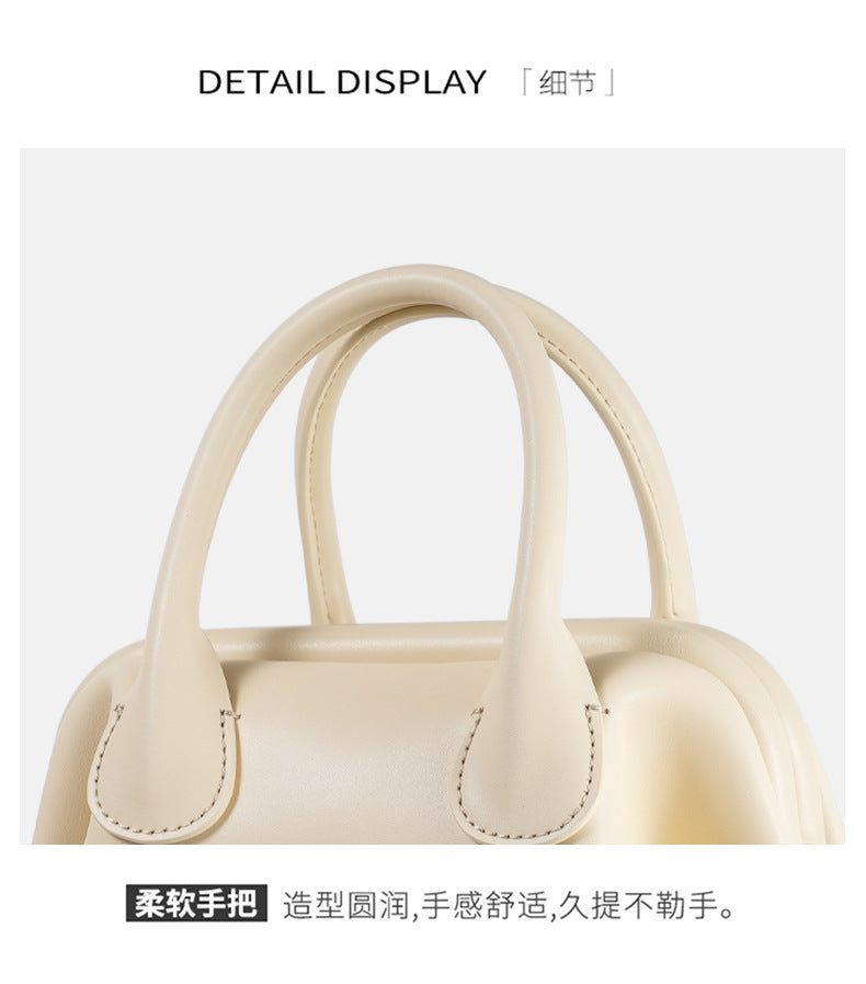 Genuine leather women's bag A stylish clip bag with a shoulder bag that goes with anything