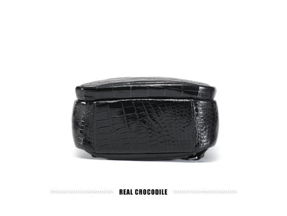New Thai Siamese Crocodile Skin Men's Bust Bag Genuine Leather High Quality Casual Fashion Crossbody Shoulder Bag 