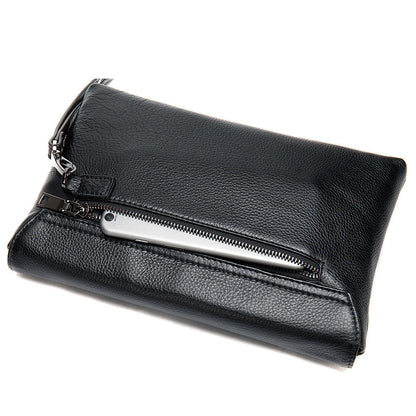 Men's Clutch Bag Cowskin Business Large Capacity Handbag for Men 