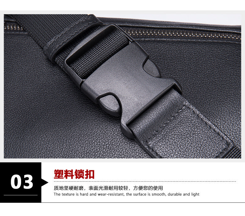 Men's bust bag Genuine cowhide leather casual sports crossbody bag for men Shoulder bag 