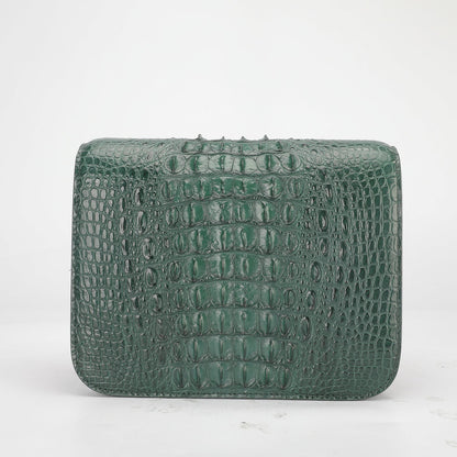 Siamese crocodile skin small square bag tofu bag shoulder bag ladies diagonal shoulder bag