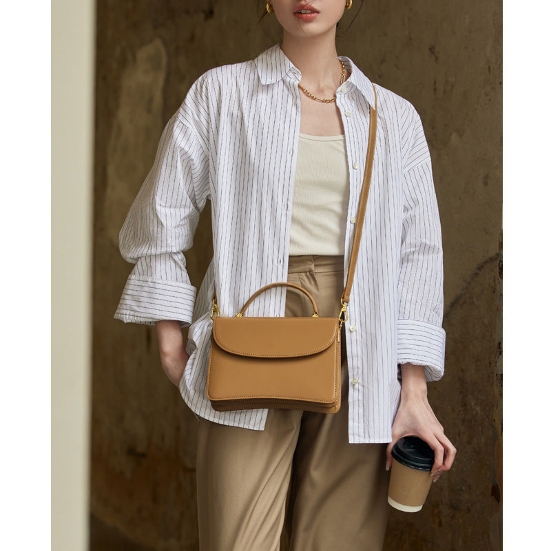 Women's Handbag Small Rectangular Shoulder Bag Female Luxury Genuine Leather Temperament Fashion High Quality