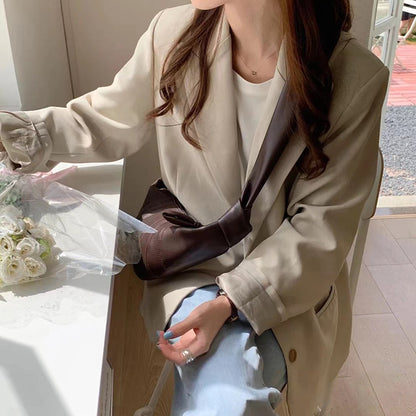 Retro women's cowhide bag Genuine leather stylish shoulder bag Women's croissant crossbody bag