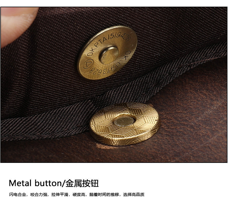 Men's Clutch Bag Cow Leather Crazy Horse Vintage Men's Handbag 