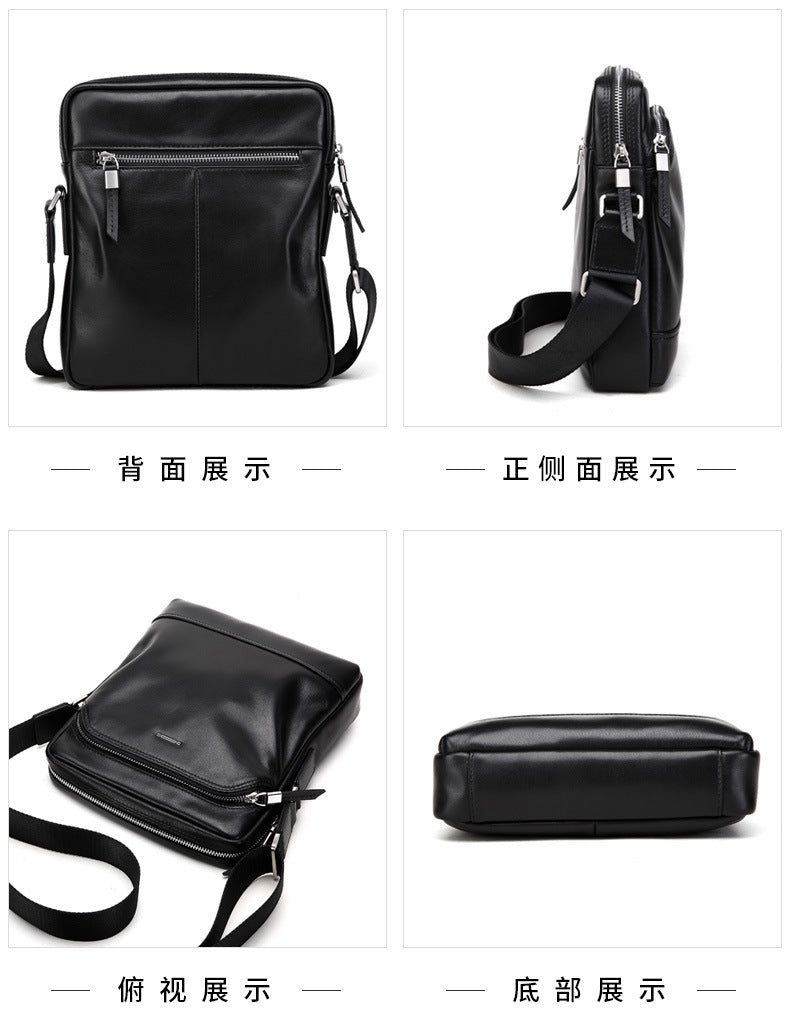 Men's shoulder bag, multi-functional, practical, genuine cowhide leather, business crossbody bag 