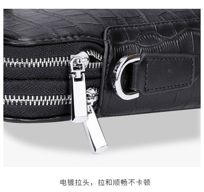 Men's Briefcase Handbag Cowhide Genuine Leather Computer Bag Business Large Capacity Fashion Crocodile Crest Handbag for Men 