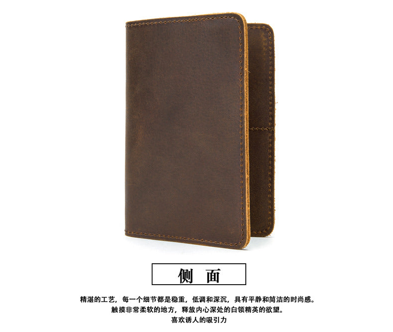 Men's Wallet Cow Leather Large Capacity Card Holder DIY Men's Wallet 