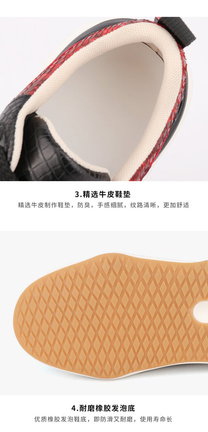 Men's Casual Shoes Crocodile Skin Genuine Leather Fashion Wear-resistant Men's Shoes 