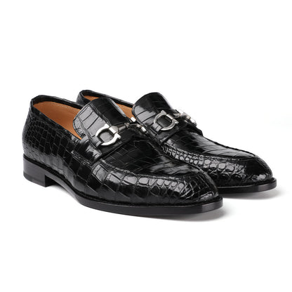 Crocodile skin men's leather shoes genuine leather high quality English style casual business formal suit shoes