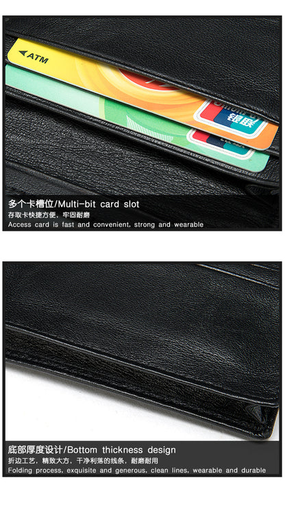 Men's short wallet sheepskin Korean fashion coin purse card holder multifunctional wallet for men 