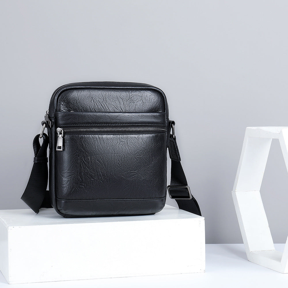 Men's shoulder bag, genuine cowhide leather, business commuting style, crossbody bag for men 