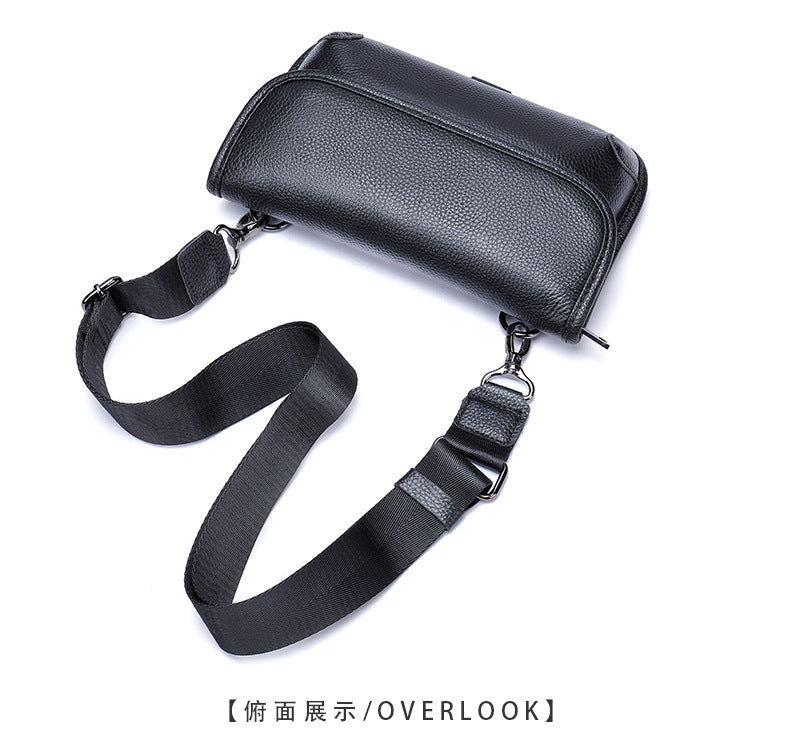 Men's Shoulder Bag Genuine Cowhide Leather Simple Fashion Men's Crossbody Bag 