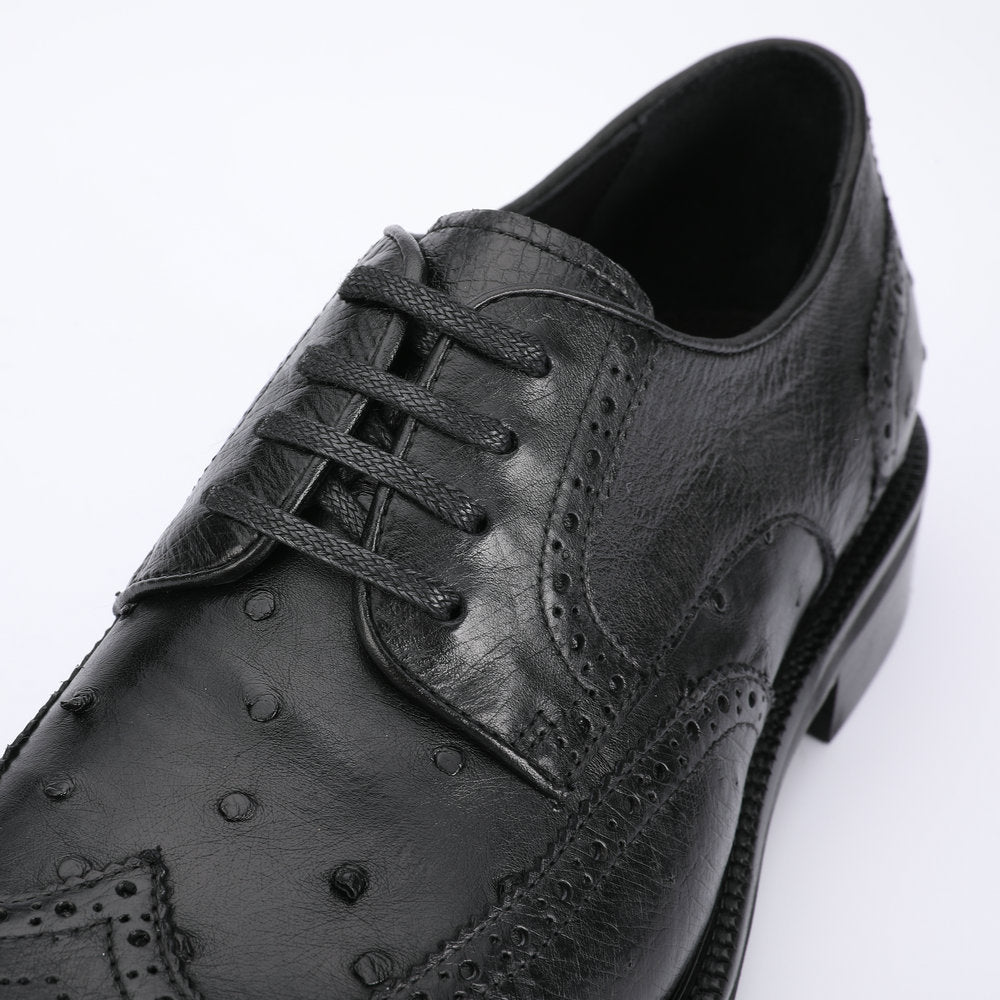 Ostrich skin genuine leather men's leather shoes Excellent breathability Men's business shoes 