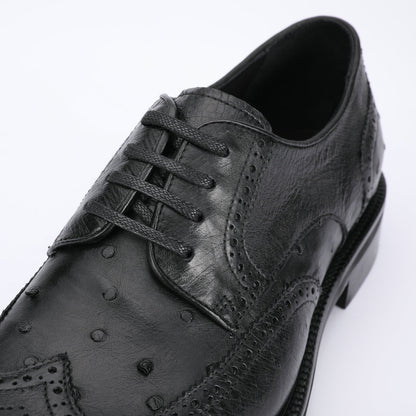 Ostrich skin genuine leather men's leather shoes Excellent breathability Men's business shoes 