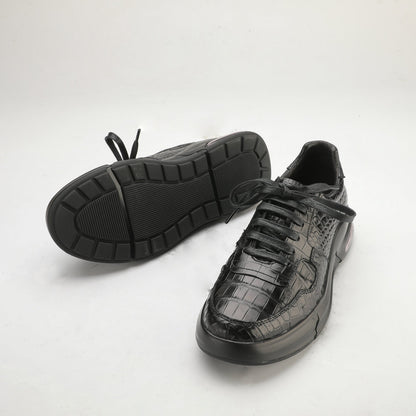 Crocodile Belly Skin Men's Casual Shoes Fashion Genuine Leather Men Shoes 