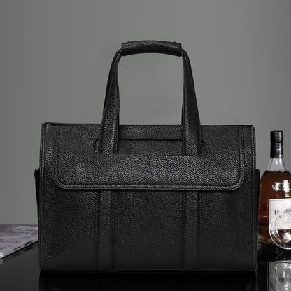 Men's Briefcase Genuine Cowhide Leather Computer Bag Business Large Capacity Handbag Crossbody Bag 