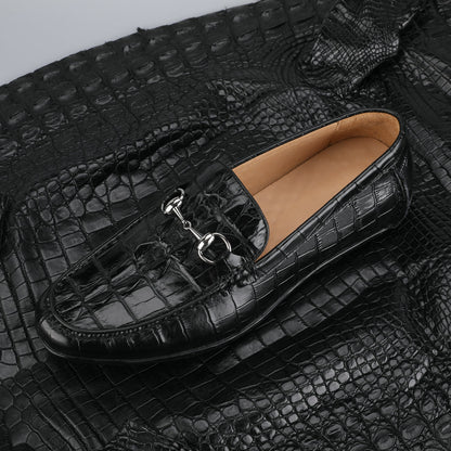 Men's Leather Shoes Crocodile Skin Genuine Leather Moccasins Handmade Casual Men's Shoes