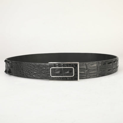 Men's Belt Nile Big Bone Crocodile Spine Genuine Leather Smooth Buckle Business Casual High Quality Men's Belt 