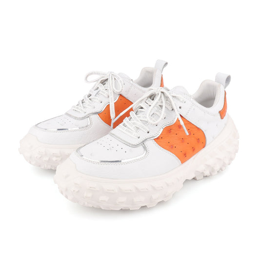 Ostrich skin genuine leather men's sneakers fashion wear-resistant men's shoes 