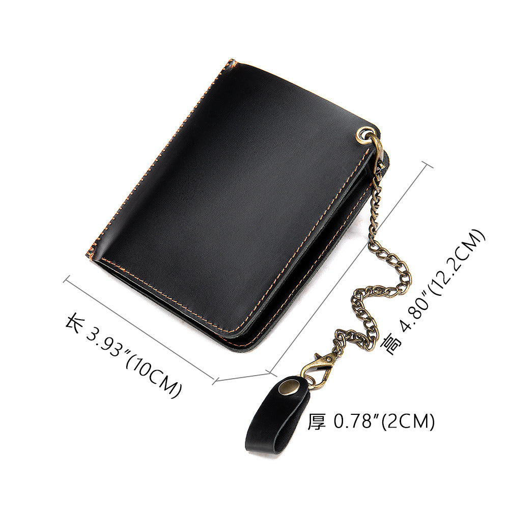 Men's short wallet genuine cowhide leather aluminum alloy automatic pop-up card bag RFID anti-theft brush wallet for men 