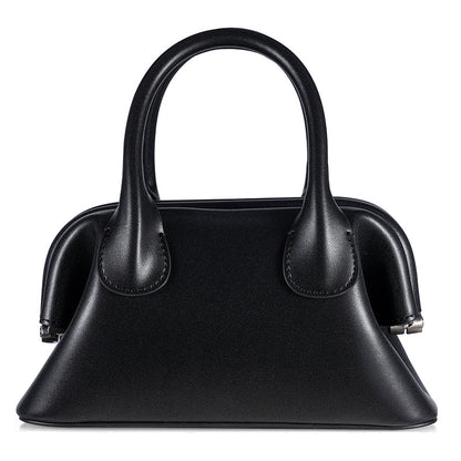 Genuine leather women's bag A stylish clip bag with a shoulder bag that goes with anything